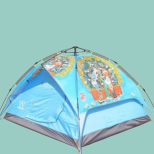 

Sheng yuan 3 человека Туристические палатки Семейный кемпинг-палатка На открытом воздухе С защитой от ветра Дожденепроницаемый Воздухопроницаемость Двухслойные зонты Палатка 2000-3000 mm для