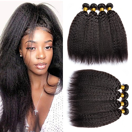 

6 Связок Малазийские волосы Прямой Яки 100% Remy Hair Weave Bundles Головные уборы Человека ткет Волосы Пучок волос 8-28 дюймовый Естественный цвет Ткет человеческих волос / Без запаха