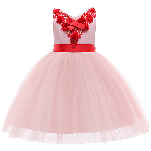 

Princess Dress Flower Girl Dress Girls' Movie Cosplay A-Line Slip Cosplay Pink / Beige Dress Halloween Carnival Masquerade Tulle Polyester