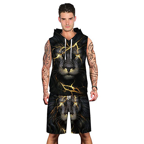 

Муж. Классический / Уличный стиль Activewear Set - Геометрический принт / 3D