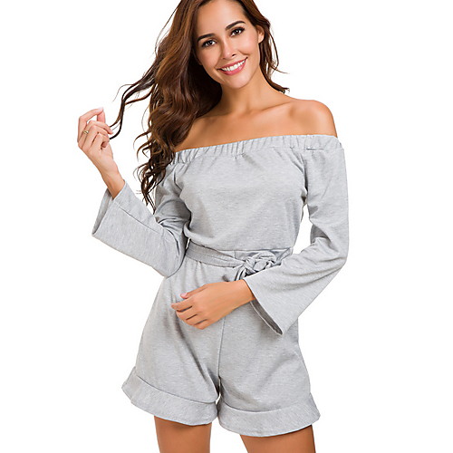 

Жен. Серый Комбинезоны, Однотонный M L XL