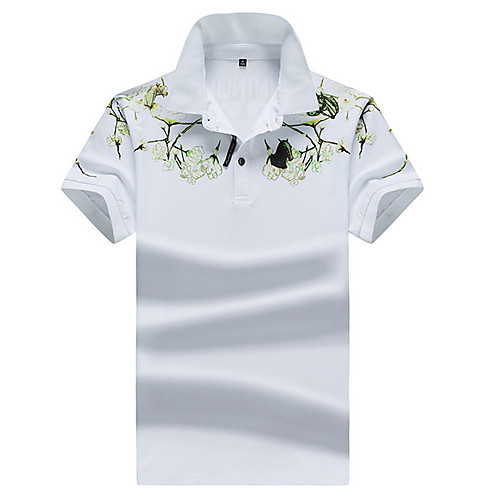 

Муж. Polo Хлопок, Рубашечный воротник Однотонный Белый XL