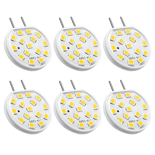 

6шт 3 W 270 lm G8 Двухштырьковые LED лампы 15 Светодиодные бусины SMD 2835 Декоративная Тёплый белый 110-130 V