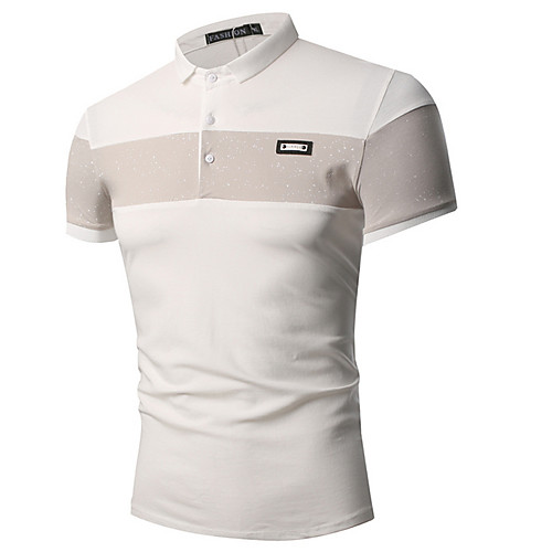 

Муж. Polo Рубашечный воротник Однотонный Белый XL