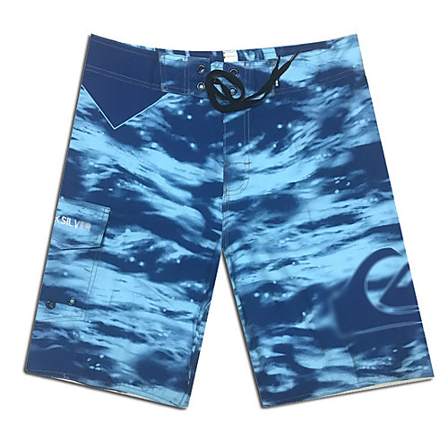 

Beach Board Shorts Men's Blue Swim Trunk One-piece Swimwear Swimsuit - Camo / Camouflage M L XL Blue