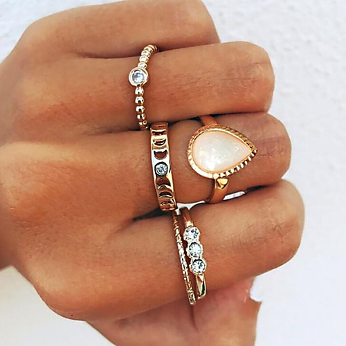

Жен. Белый Классический Кольцо Ring Set Везучий «Груша» модный Романтика Мода Богемный Модные кольца Бижутерия Золотой Назначение Для вечеринок Повседневные Для улицы День рождения 5 шт.