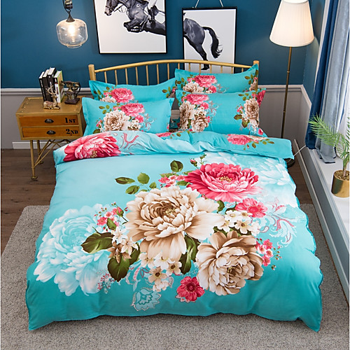 

Пододеяльник наборы Цветочный принт Полиэстер С принтом 4 предметаBedding Sets