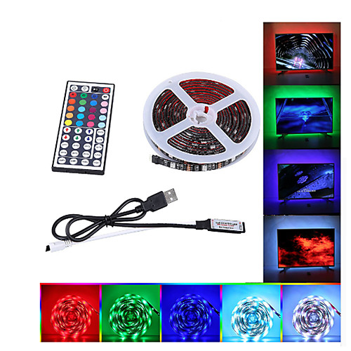 

2x50cm 2x100cm 5V USB RGB Tiktok LED Strip Lights 5050 SMD 10mm Fairy Strip Light TV Back Lighting Kit 44key Remote Control