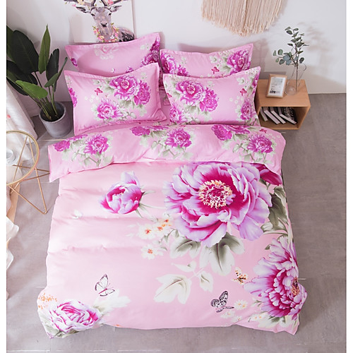 

Пододеяльник наборы Цветочный принт Полиэстер С принтом 4 предметаBedding Sets
