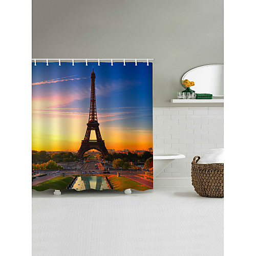 

Shower Curtains & Hooks Country Polyester Machine Made Waterproof Bathroom