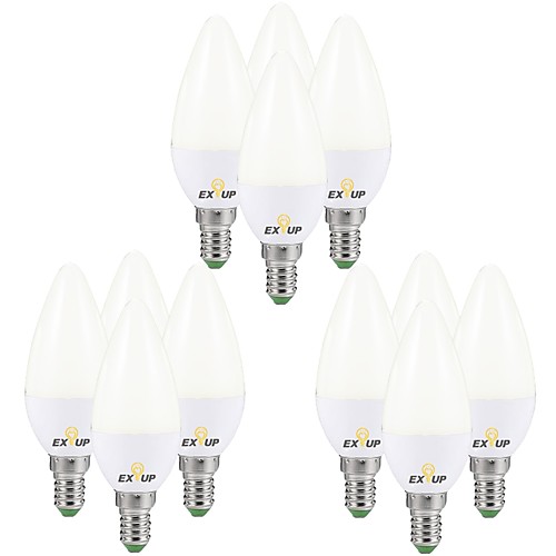 

EXUP 12шт 5 W 450 lm E14 E26 / E27 LED лампы в форме свечи C37 6 Светодиодные бусины SMD 2835 Тёплый белый Холодный белый 220-240 V 110-130 V