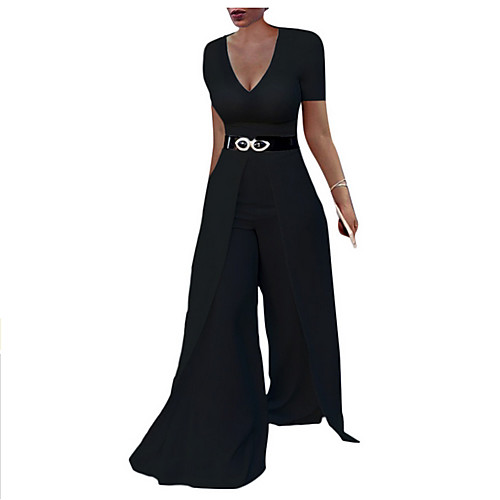 

Жен. Уличный стиль Белый Черный Винный Комбинезоны, Однотонный L XL XXL