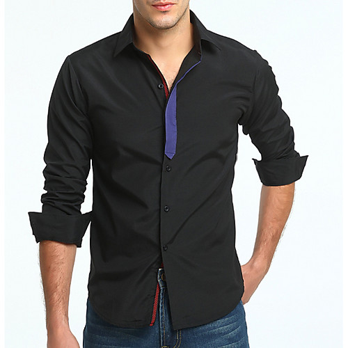 

Муж. Рубашка Хлопок Однотонный Белый XL