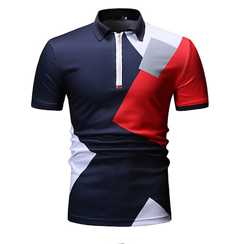 

Муж. Polo Рубашечный воротник Контрастных цветов Черный XL