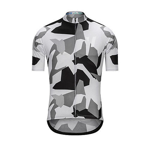 

Men's Short Sleeve Cycling Jersey White Camo / Camouflage Bike Jersey Top Sports Terylene Clothing Apparel / High Elasticity