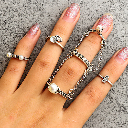 

Жен. Белый Классический Ring Set Кольцо на несколько пальцев Вертикальная Везучий модный Мода Богемный Модные кольца Бижутерия Серебряный Назначение Для вечеринок Повседневные Для улицы День рождения
