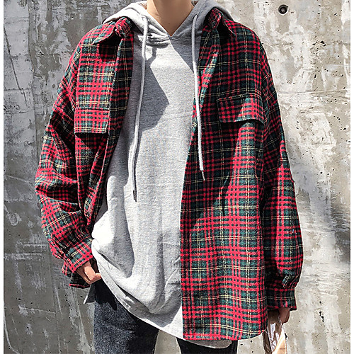 

Муж. Рубашка Гусиная лапка Красный L