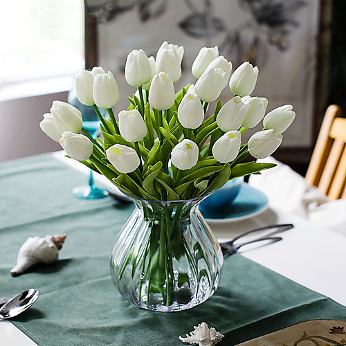

Искусственные Цветы 10 Филиал Классический европейский Простой стиль Тюльпаны Букеты на стол