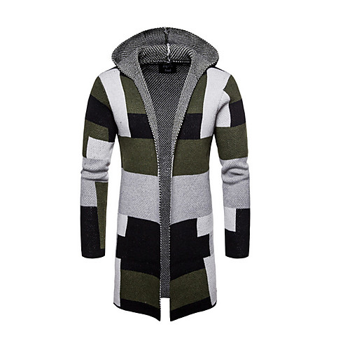 

Муж. Контрастных цветов Кардиган Зеленый / Серый L / XL / XXL