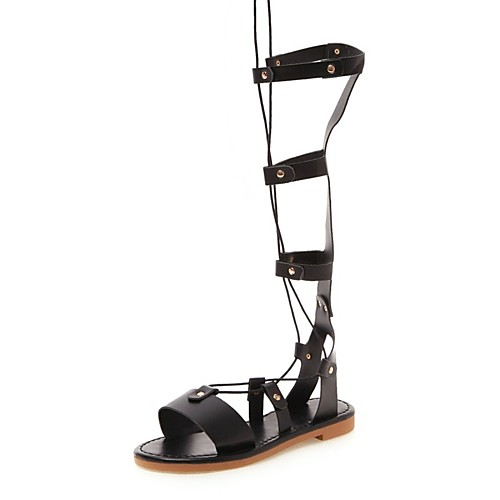 

Жен. Искусственная кожа Осень / Весна лето Сандалии На плоской подошве Белый / Черный / Коричневый