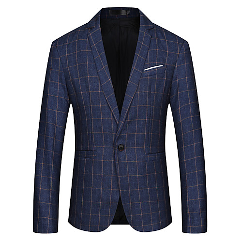 

Муж. Блейзер Лацкан с тупым углом Полиэстер Синий / Черный / Красный XXXL / XXXXL / XXXXXL