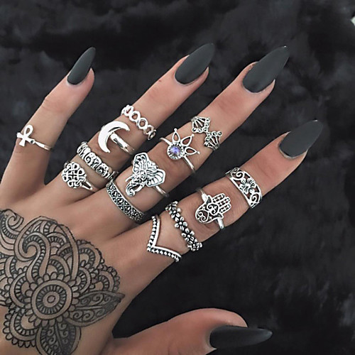 

Жен. Белый Классический Кольцо Ring Set В форме листа MOON Flower Shape модный Мода Богемный Модные кольца Бижутерия Золотой / Серебряный Назначение Для вечеринок Повседневные Для улицы День рождения