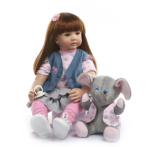 фото Npkcollection npk doll куклы реборн девочки 24 дюймовый винил - как живой подарок искусственная имплантация коричневые глаза детские девочки игрушки подарок Lightinthebox