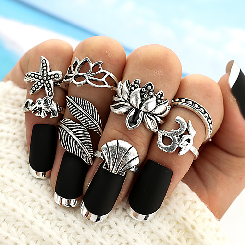 

Жен. Классический Кольцо Ring Set морская звезда Lotus Везучий модный Мода Богемный Модные кольца Бижутерия Серебряный Назначение Для вечеринок Повседневные Для улицы День рождения 8шт