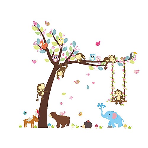 

Декоративные наклейки на стены - Простые наклейки Животные / Цветочные мотивы / ботанический В помещении / Детская