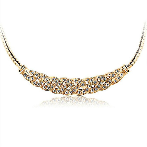 

Women's Cubic Zirconia Choker Necklace Crossover Luxury Classic Elegant Chrome Imitation Diamond Gold Silver 445 cm Necklace Jewelry 1pc For Ceremony Evening Party Festival