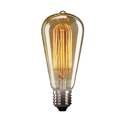 

1шт 40 W E26 / E27 ST64 Желтый Прозрачный Body Лампа накаливания Vintage Эдисон лампочка 110-130 V