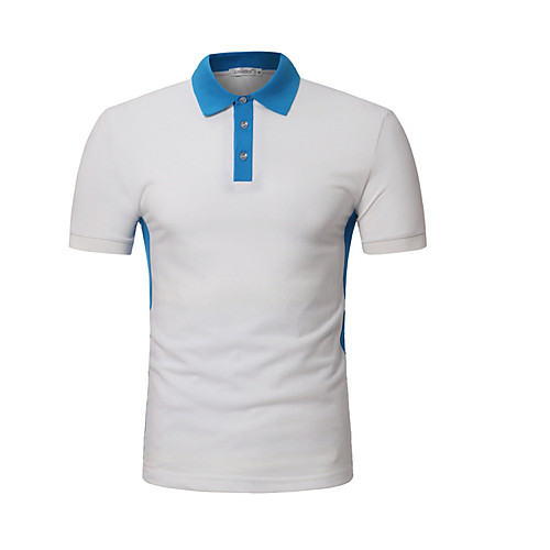 

Муж. Polo Рубашечный воротник Однотонный Белый XL