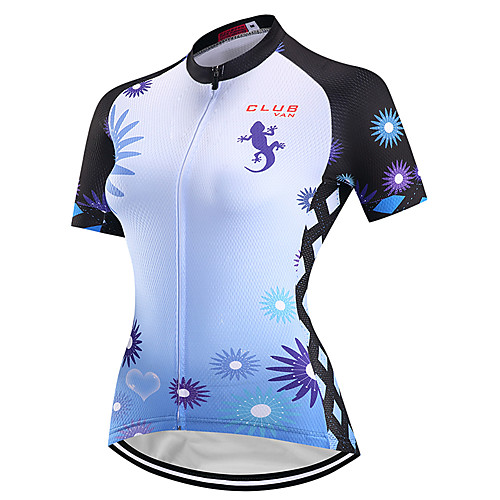 

Women's Short Sleeve Cycling Jersey Terylene White Floral Botanical Plus Size Bike Jersey Top Mountain Bike MTB Road Bike Cycling Breathable Quick Dry Sports Clothing Apparel / Micro-elastic