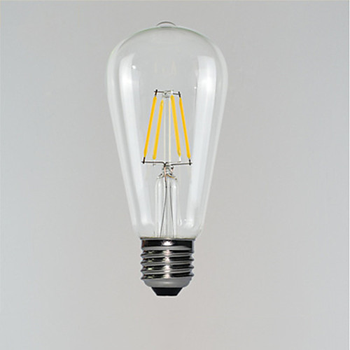 

1шт 3 W 190-290 lm E26 / E27 LED лампы накаливания ST64 4 Светодиодные бусины