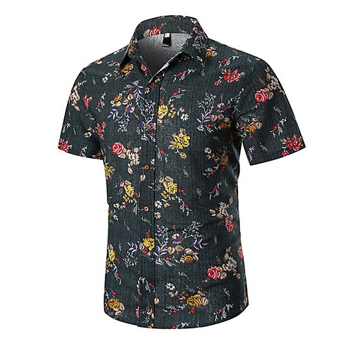 

Муж. Рубашка Цветочный принт Серый XL