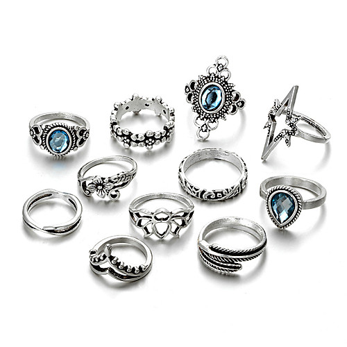 

Women's Ring Belle Ring full finger ring 11pcs Silver Alloy Elegant Holiday European Holiday Wedding Party Jewelry
