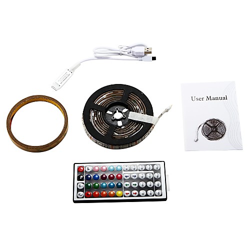 

2m Flexible LED Light Strips RGB Strip Lights 60 LEDs SMD5050 1 44Keys Remote Controller RGB RGBWhite Cuttable USB Party 5V 1set