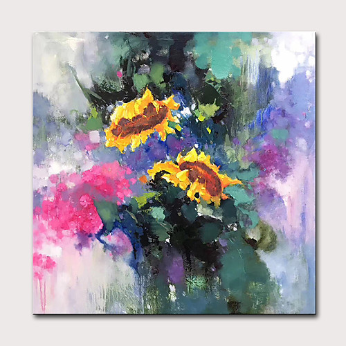 

Hang-роспись маслом Ручная роспись - Абстракция Цветочные мотивы / ботанический Modern Включите внутренний каркас