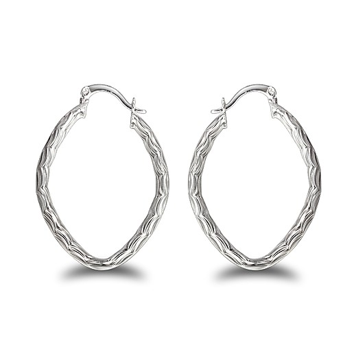 

Women's Hoop Earrings Earrings Twisted Machete Trendy Fashion Cute Elegant Silver Plated Earrings Jewelry Silver For Birthday Engagement Gift Daily Date 1 Pair