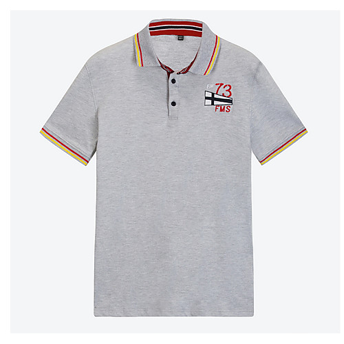 

Муж. Polo Рубашечный воротник Однотонный Серый XL