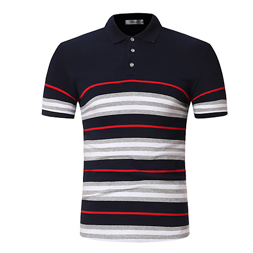 

Муж. Размер ЕС / США - Polo Рубашечный воротник Тонкие Контрастных цветов Темно синий XL
