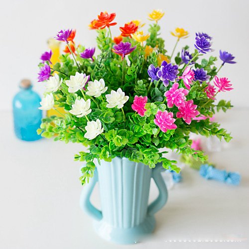 

Искусственные Цветы 5 Филиал Классический Сценический реквизит Пастораль Стиль Pастений лотос Вечные цветы Букеты на стол
