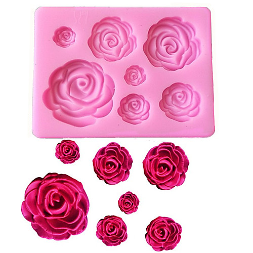 

розовые цветы в форме помады силиконовые формы ремесло шоколадные формы для выпечки