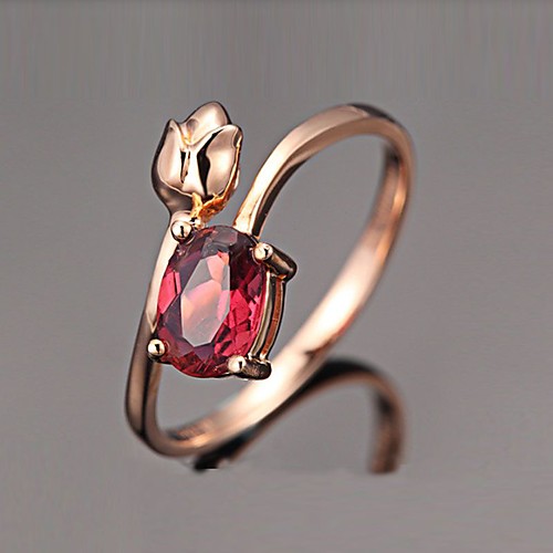 

Women's Ring Cubic Zirconia 1pc Rose Gold Brass Rose Gold Plated Imitation Diamond Elegant French Evening Party Date Jewelry Solitaire Flower Love Lovely