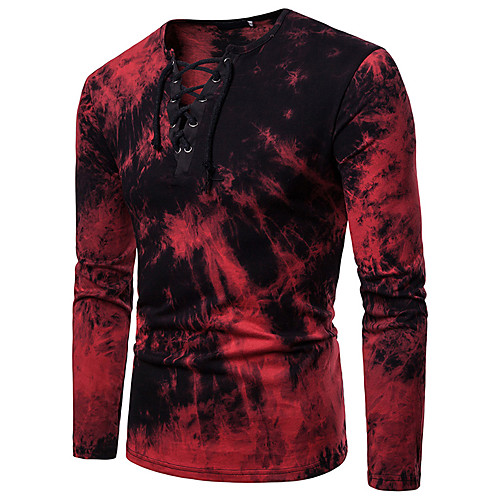 

Муж. Футболка Хлопок, Круглый вырез Геометрический принт Черный L