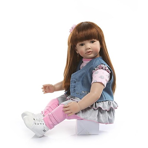 фото Npkcollection npk doll куклы реборн девочки 24 дюймовый винил - как живой подарок искусственная имплантация коричневые глаза детские девочки игрушки подарок Lightinthebox