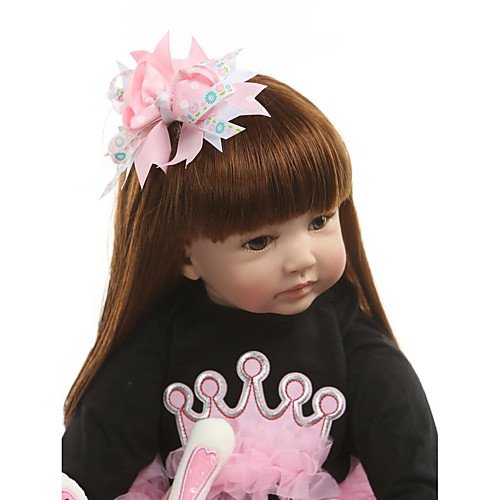 фото Npkcollection npk doll куклы реборн девочки 24 дюймовый винил - подарок ручная работа искусственная имплантация коричневые глаза детские девочки игрушки подарок Lightinthebox