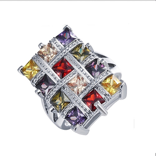 

Women's Ring 1pc Rainbow Rhinestone Alloy Gift Daily Jewelry Lovely