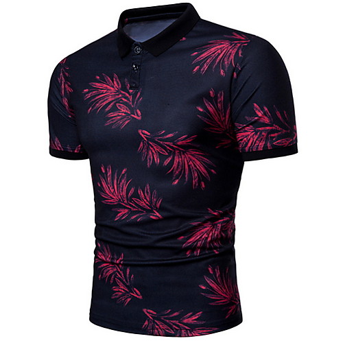 

Муж. Polo Рубашечный воротник Графика Синий XL