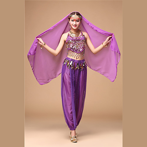 фото Индийская девушка болливуд взрослые жен. азиатский пайетки churidar salwar suit сари назначение выступление фестиваль пайетки полиэстер кофты брюки головные уборы Lightinthebox